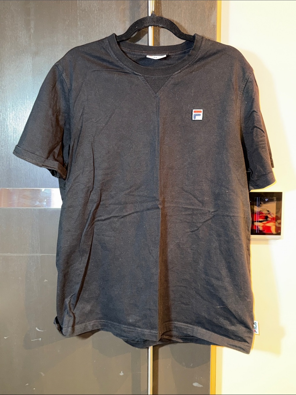 Fila Black Short-Sleeve Crew Tee with Small Chest Logo